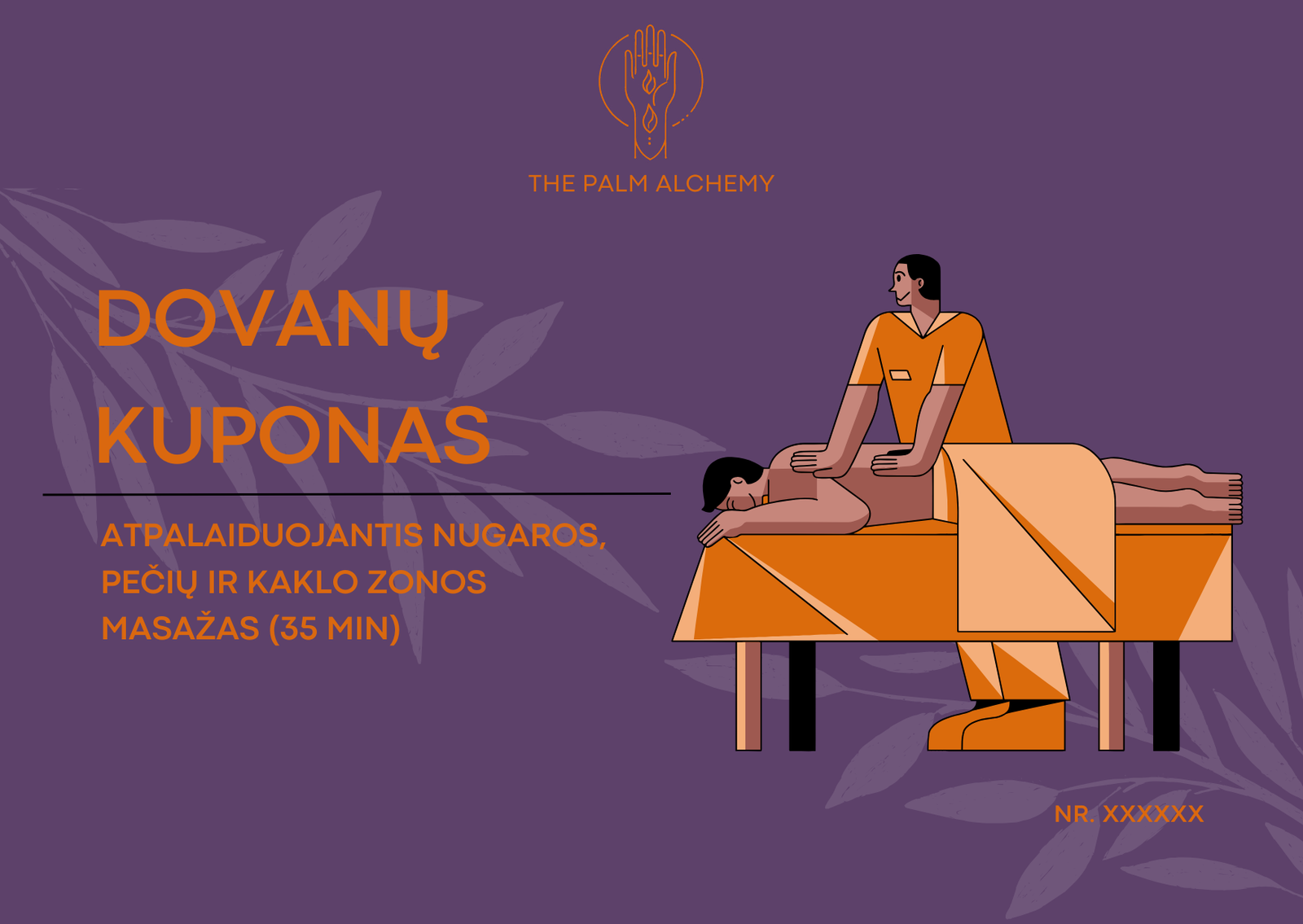 Atpalaiduojantis nugaros, pečių ir kaklo zonos masažas (35min)